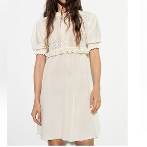 NWT knit cream sweater ruffle dress